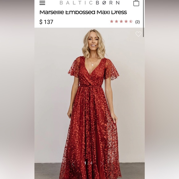 Baltic Born Dresses & Skirts - Baltic Born Red Floral Maxi Dress